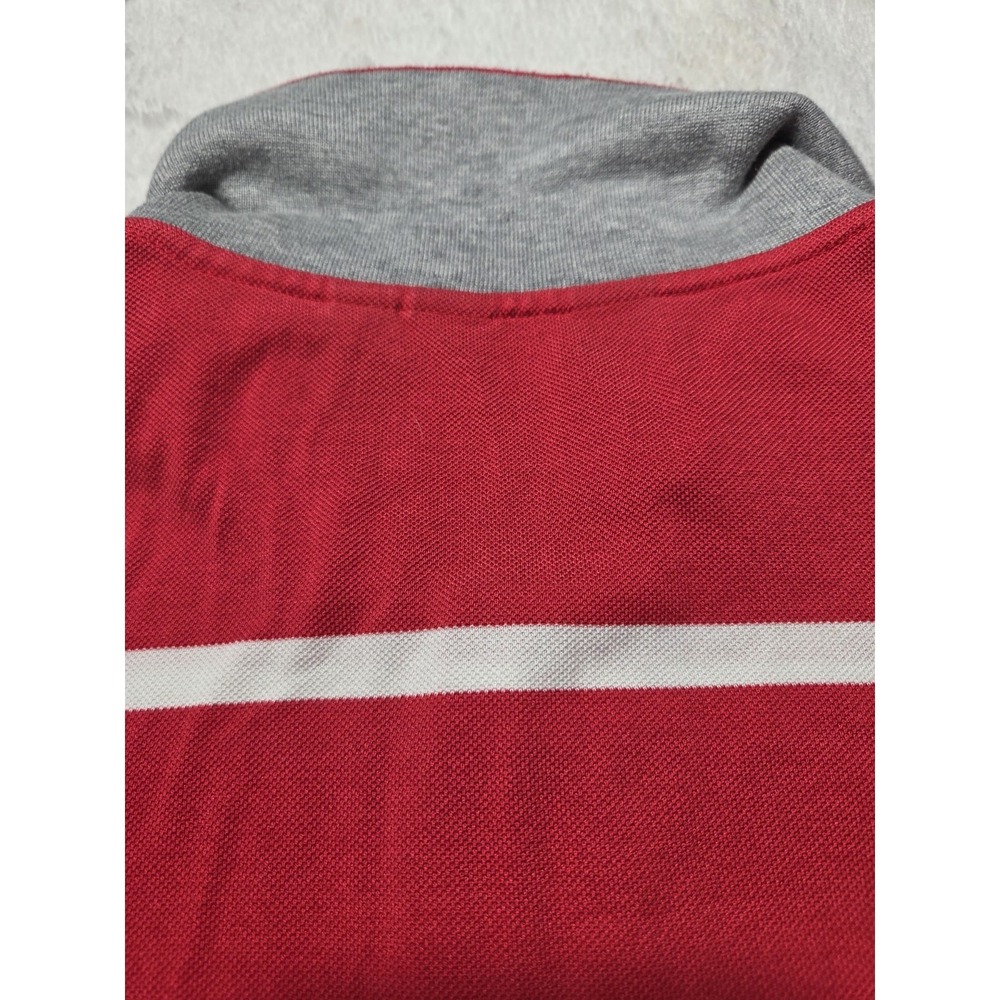LINCS David Chu Polo Shirt Mens Large Red Navy Striped 100% Cotton Classic... - Picture 3 of 8